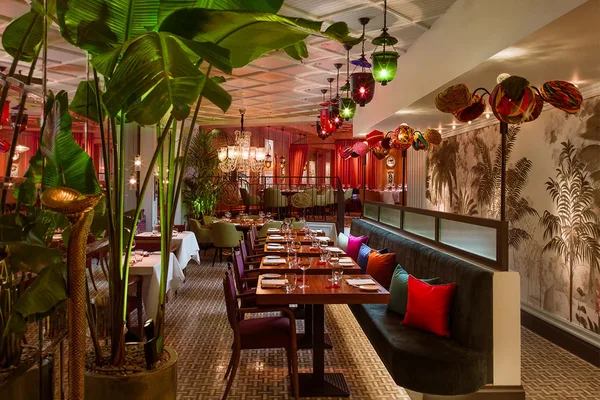 The Regent Verandah dining room at Veeraswamy in London.