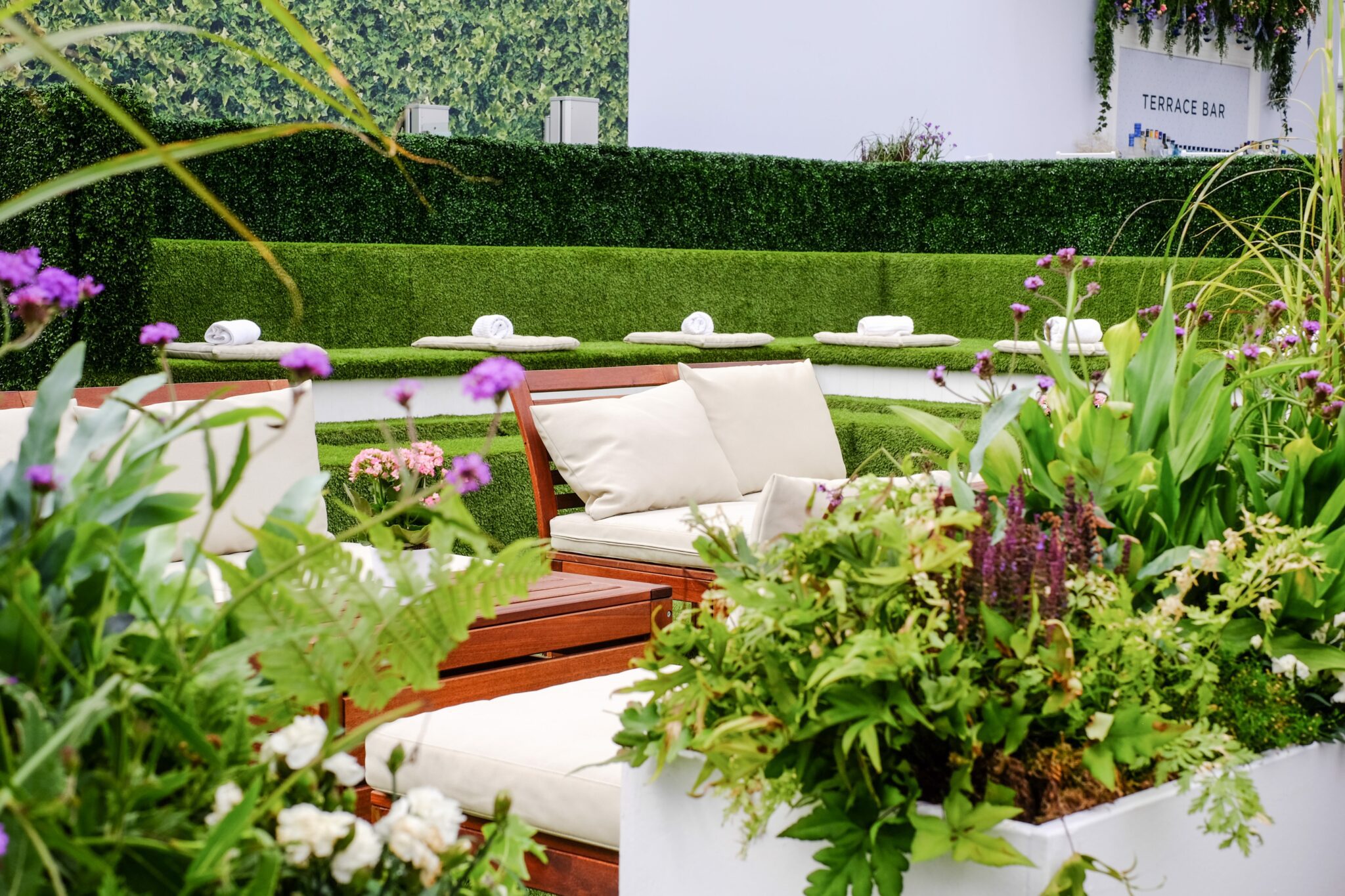 Image of the seating area at the Lawn at Wimbledon