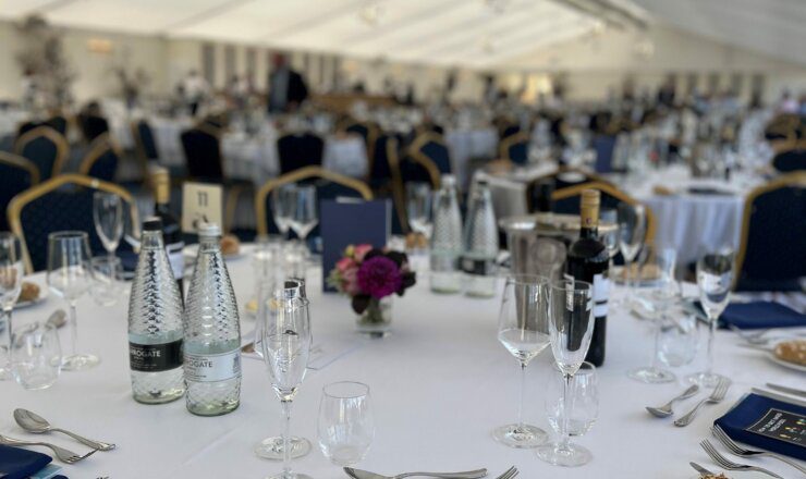 The Furlong restaurant, tables laid for service awaiting guests' arrival