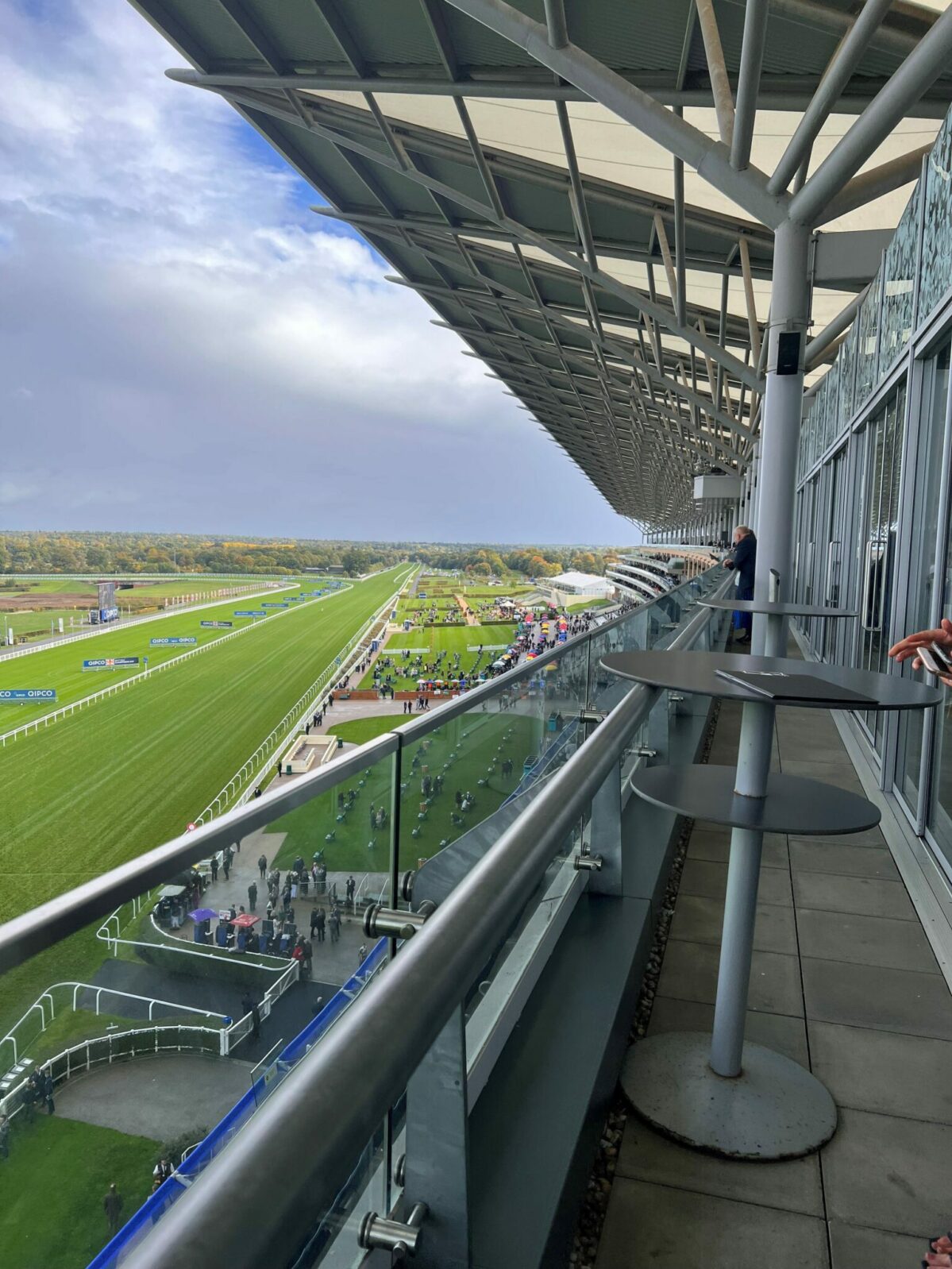 The view of the racetrack for the Panoramic restaurant balcony