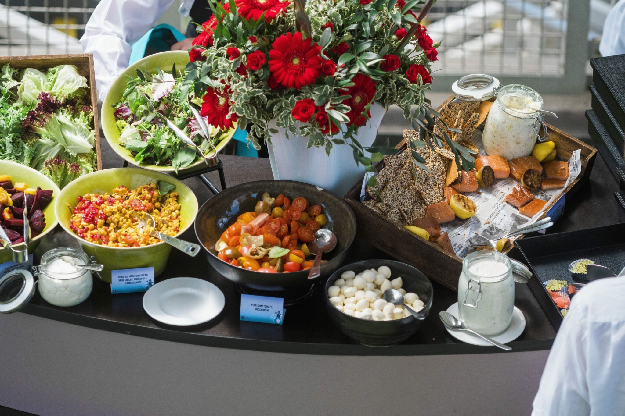 Image of a selection of food arranged in buffet style