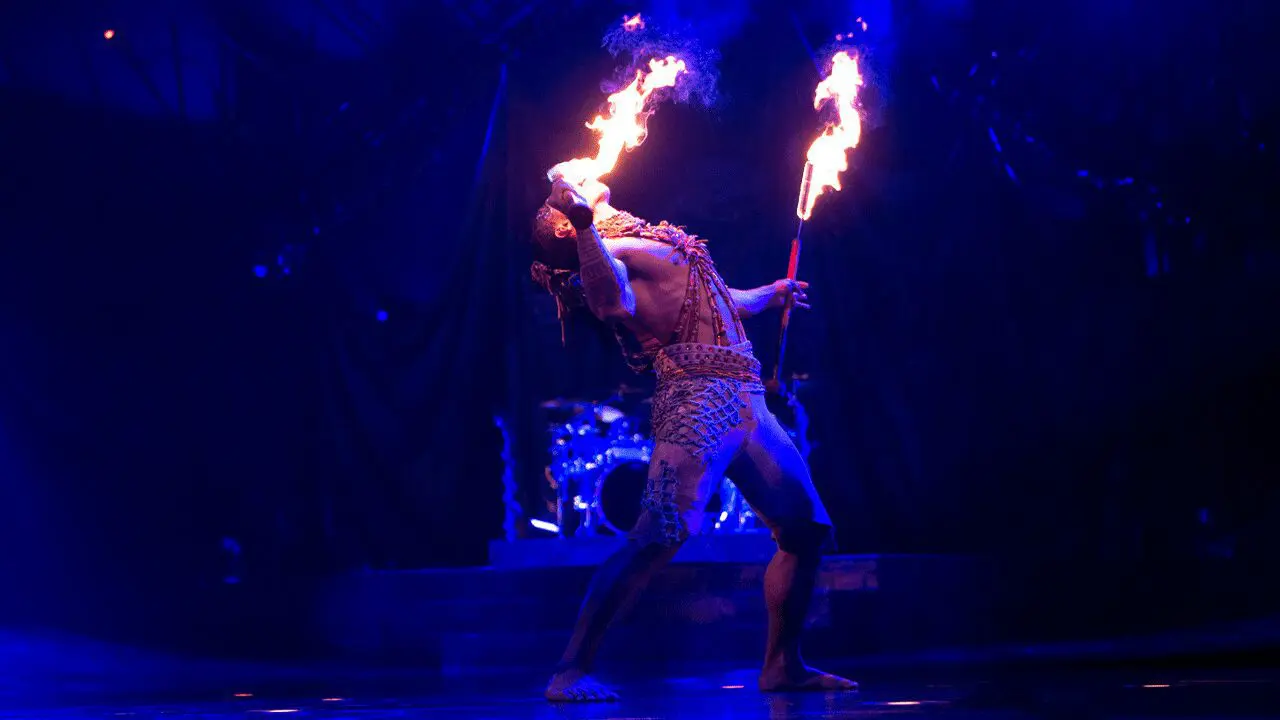 Fire-breather at Cirque du Soleil