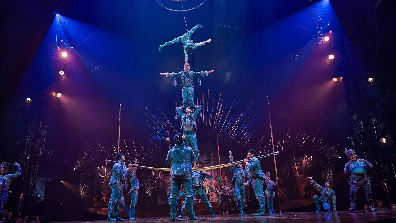 Acrobats dancing on stage at The Royal Albert Hall