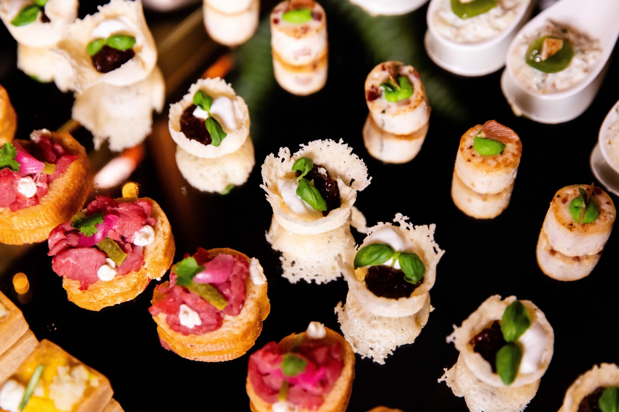 Image of the canapes from a birdseye view
