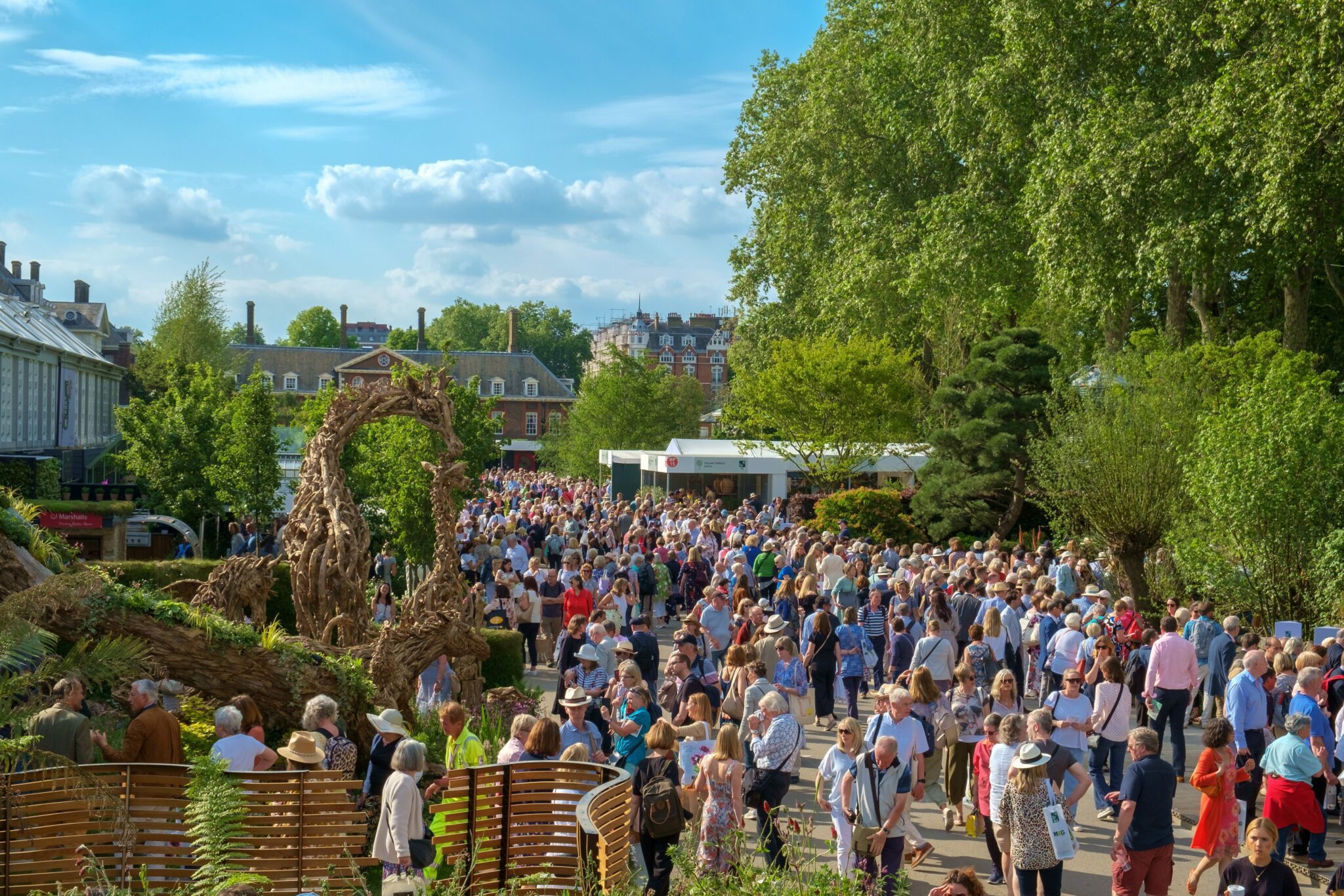 Guests gathering at Chelsea Flower Show