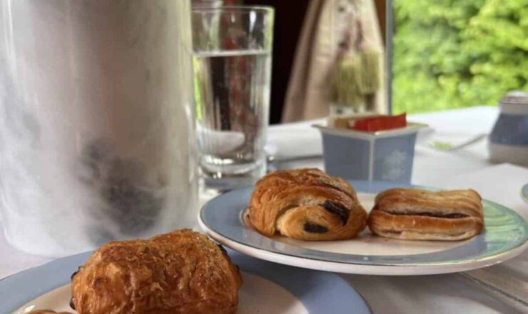 Pastries served on the British Pullman for breakfast