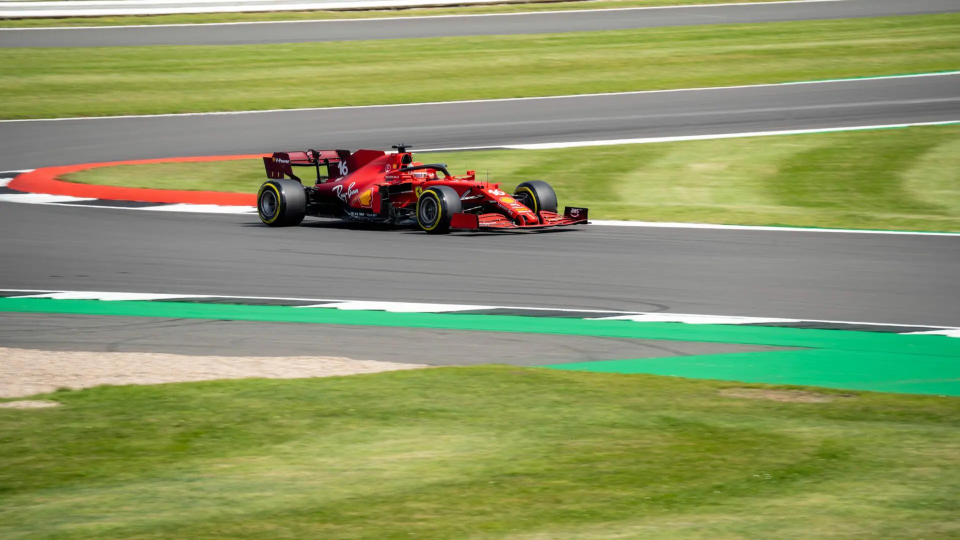 Racing car on the silverstone track