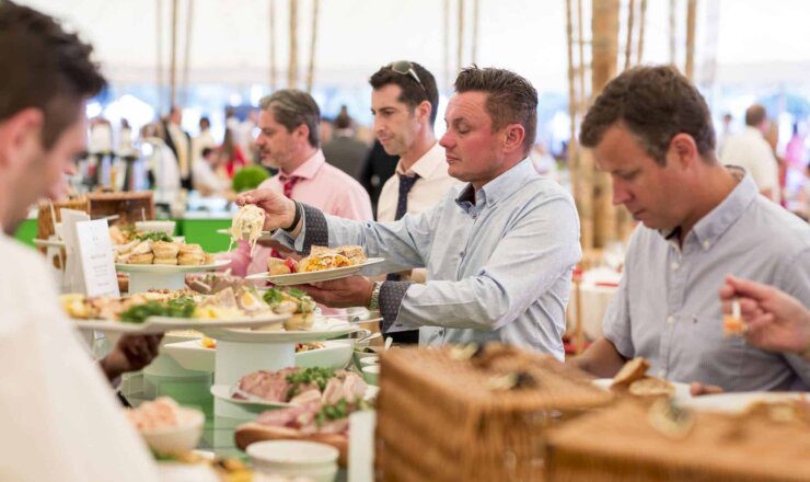 Image of guests indulging in the served food at Henley