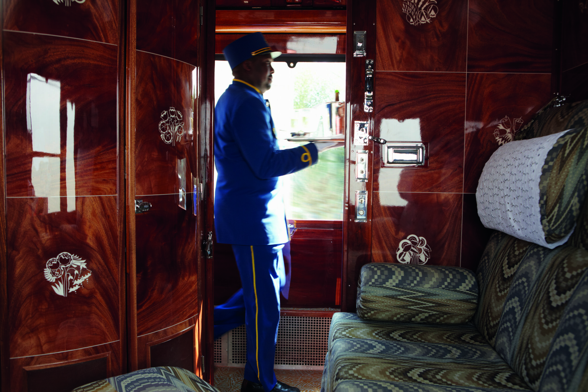 Image of a train coductor onboard the orient express