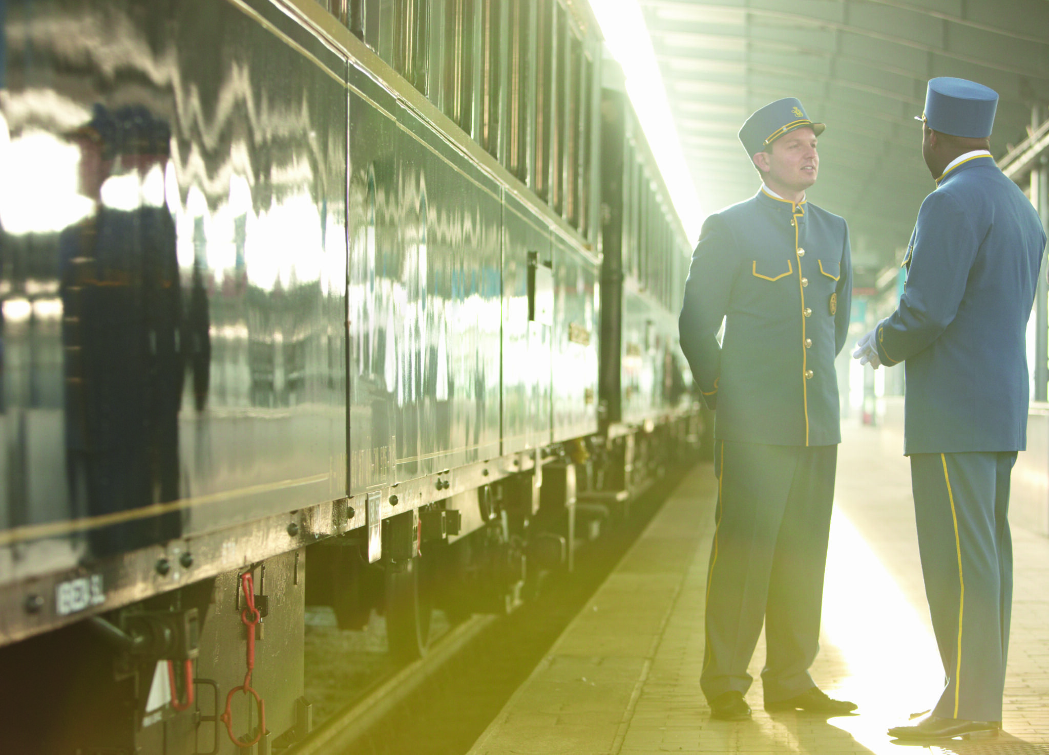 Image of conductor outside of the orient express