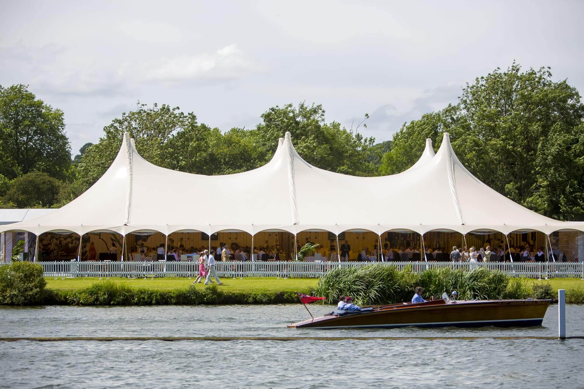 Image of the marquee at Henley overlooking the river