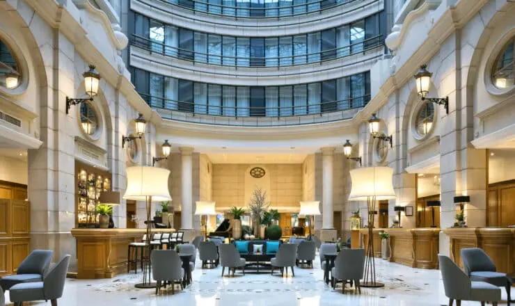 Hotel lobby in France