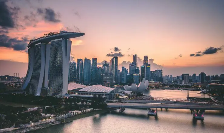 City view of SIngapore at sunset