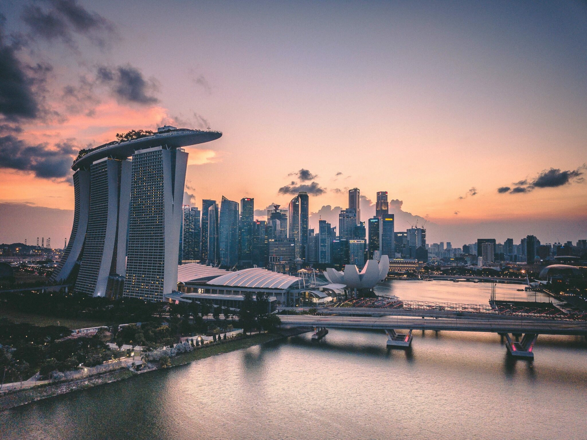 Singapore skyline during sunset