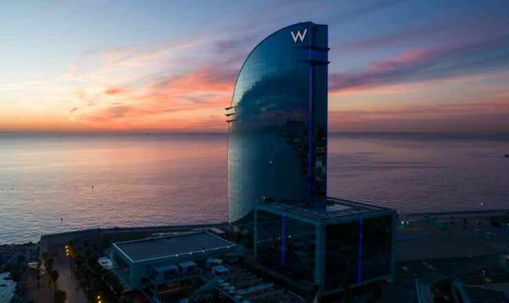 W hotel at sunset