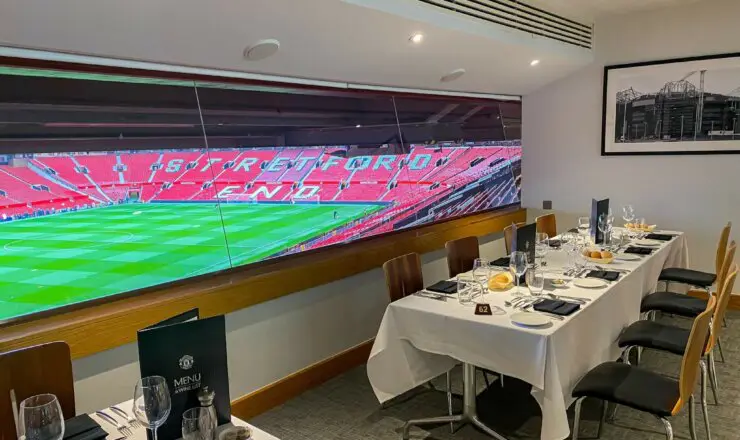 Evolution suite, private area overlooking the pitch at Old Trafford