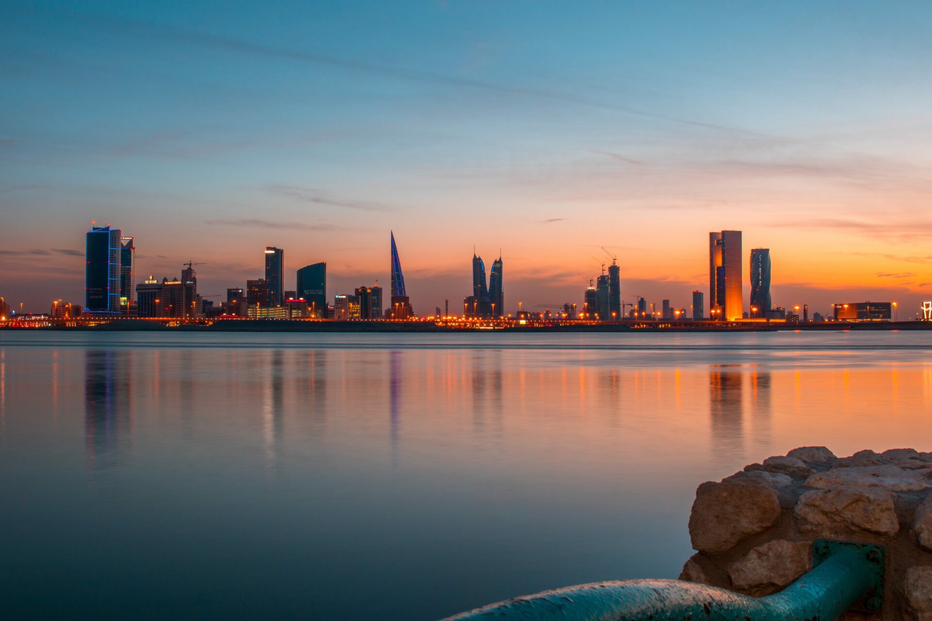 Bahrain sunset skyline